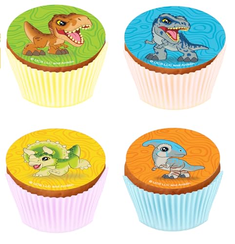 Kardasis Jurassic Wolrd Cupcake-Aufleger Muffin Dekoration | Essbarer Aufleger für Torten und Kuchen | Tortendekoration für den Jurassic World Themengeburtstag |5,3cm + 12 Stücke von KARDASIS