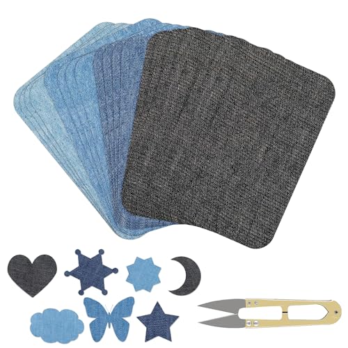 16 Stück Jeans Flicken Zum Aufbügeln, Flicken Zum Aufbügeln, Bügelflicken 5 Farben, Reparatur Patches Jeans Aufbügelflicken für Jeans Kleidung Jacken Taschen Lochreparatur und Dekoration von KARELLS