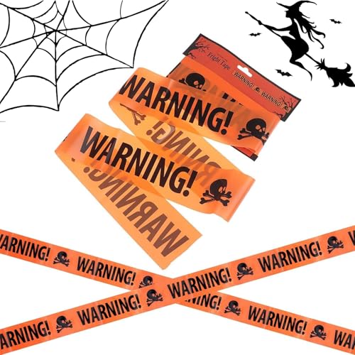 2pcs,33ft Halloween Fright Caution Tape,Fright Caution Tapes with Pirate Imprint for Horror Zombie Party Outdoor Crime Scene Decoration,Hallowee Decoration von KARELLS