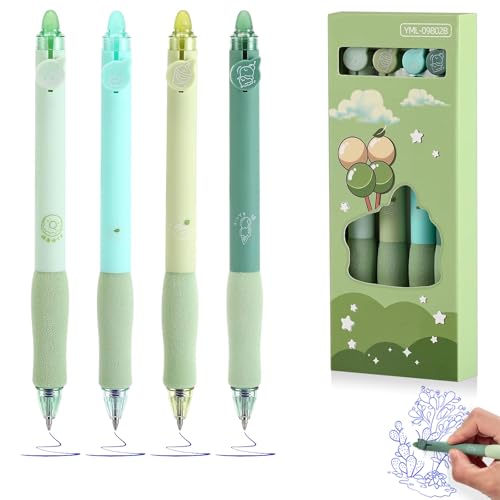 4 Stück Radierbarer Kugelschreiber Stifte Set, Blau 0.5mm Erasable Pen Set, Radierbarer Kugelschreiber, Blau Radierbare Stifte Kugelschreiber Radierbar, für Kinder und Erwachsene, Skizzieren, Zeichnen von KARELLS