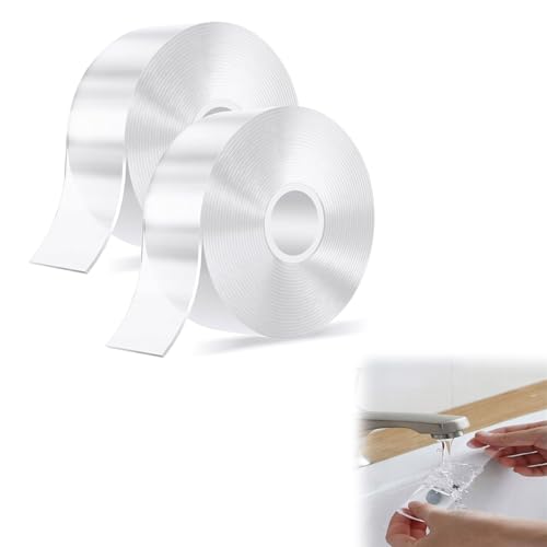 6M Doppelseitiges Klebeband Extra Stark Transparent, 2 Rollen Nano Double Sided Tape, Abnehmbar Spurlos Klebeband Doppelseitig Dünn für Teppich, Foto Wand, Küche, Zuhause, Auto oder Outdoor von KARELLS