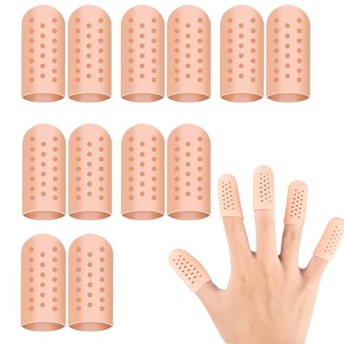 Fingerschutz, 12 Stück Fingerschutz Silikon, Gel Fingerlinge, Atmungsaktives Fingerkuppenschutz, Fingerhülsen, Daumenschutz, Silikon Fingerschützer, Fingerschutz Unterstützung,Fingerlinge Daumenschutz von KARELLS