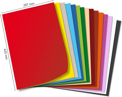 KARLAkreativ Bastelpapier, 50 BLATT, 300g/m² Fotokarton, Einzelfarben frei wählbar, DIN A4 – A3 – 50/70 (rosa, DIN A3) von KARLAkreativ