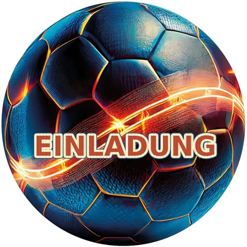 KARTEN 24 VERSAND Fussball Einladungskarten Junge Kindergeburtstag Einladung Fußball Geburtstag Einladungen Jungs Jungen Geburtstagseinladungen (SchwarzFire) von KARTEN 24 VERSAND