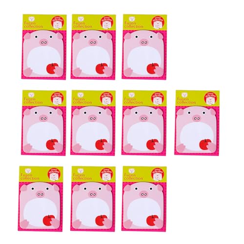 10 PCs Kleine Klebrigere Note Selbstkleber Memos Pad Schweine Notenpolster Cartoon Klebrigere Memos Pad Für Kühlschränke von KASFDBMO