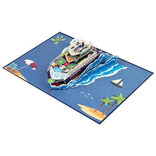 3D PopUp Karte Tiefsee Kreuzfahrt Schiff Thema Handgemachte Popup Grußkarten für Geburtstage Jubiläen Partys 3D Grußkarten von KASFDBMO