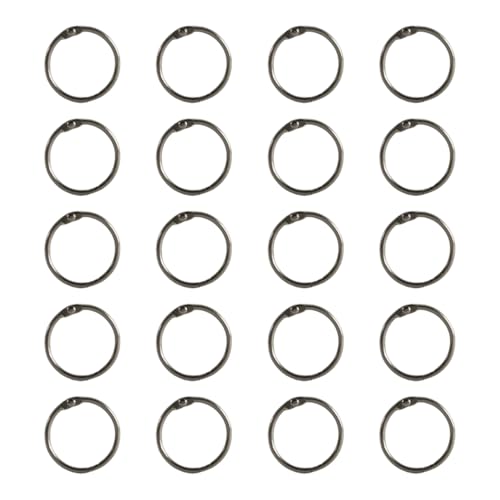 Buchbinderinge aus Metall, 25 mm, einfach zu verwenden, zum Binden von Notizbüchern, Fotoalben und Bastelbedarf, 20 Stück Buchbinderinge aus Metall, 25 mm, einfach zu verwenden, zum Binden von Notizbüchern, Fotoalben und Bastelbedarf, 20 Stück von KASFDBMO