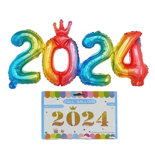 Folienballon 2024, Zahlenballon für Festivals, Dekorationen, Abschlussfeier, Festival, Partyzubehör, schafft lustige Atmosphäre, Hochzeitsfeier von KASFDBMO