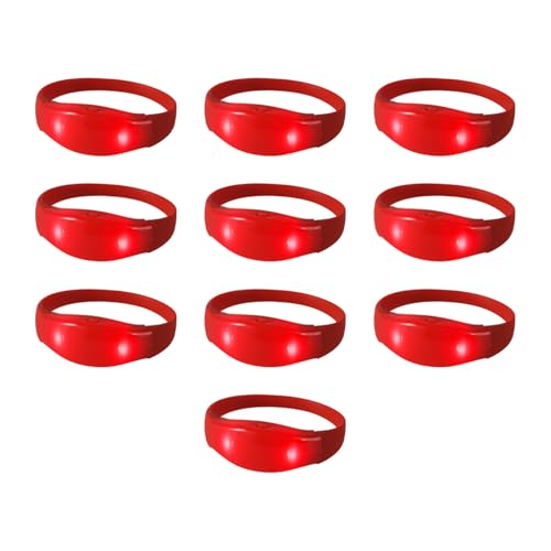 KASFDBMO 10pcs Sprachaktivierte Armbänder Glühende Armbänder Für Geburtstage Und Raves Blinking Armbandbänder Party Accessoires von KASFDBMO