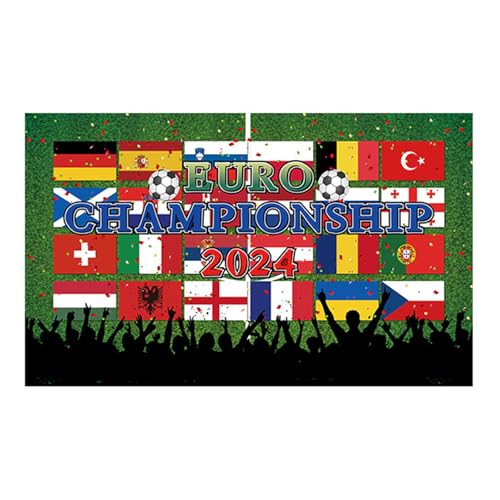 KASFDBMO Europäische Flaggen Wimpelkette Feiert Fußball Polyester Flaggen Girlanden Und Umfassender Passender Planer Für Fans 180 X 100 cm von KASFDBMO