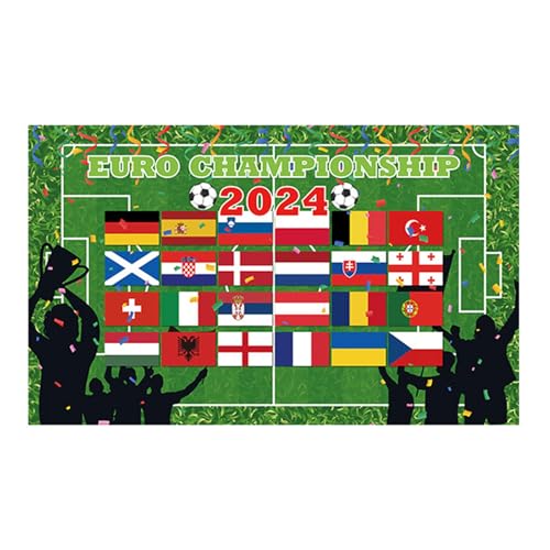 KASFDBMO Europäische Flaggen Wimpelkette Feiert Fußball Polyester Flaggen Girlanden Und Umfassender Passender Planer Für Fans 180 X 100 cm von KASFDBMO