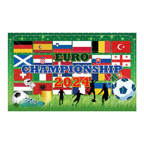 KASFDBMO Europäische Flaggen Wimpelkette Feiert Fußball Polyester Flaggen Girlanden Und Umfassender Passender Planer Für Fans 180 X 100 cm von KASFDBMO