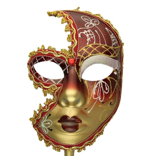 KASFDBMO Maskerade mit Haltestab, Halloween-Kostüm, Venezianer, Karneval, Karneval für Party von KASFDBMO