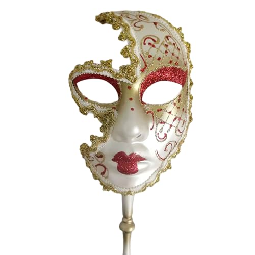 KASFDBMO Maskerade mit Haltestab, Halloween-Kostüm, Venezianer, Karneval, Karneval für Party von KASFDBMO