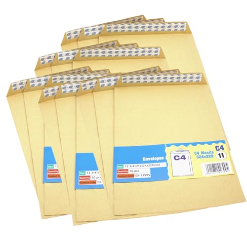 Packung Mit 50 Umschlägen 4 Selbstklebende Umschläge Brauner Papierumschlag Versandtasche Großer Umschlag von KASFDBMO