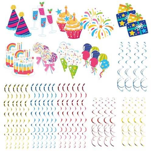 Stylish Birthday Celebration Set Einschließlich Happy Birthday Banners Korkenzieher Und Wirbelanhänger Für Partybücher von KASFDBMO