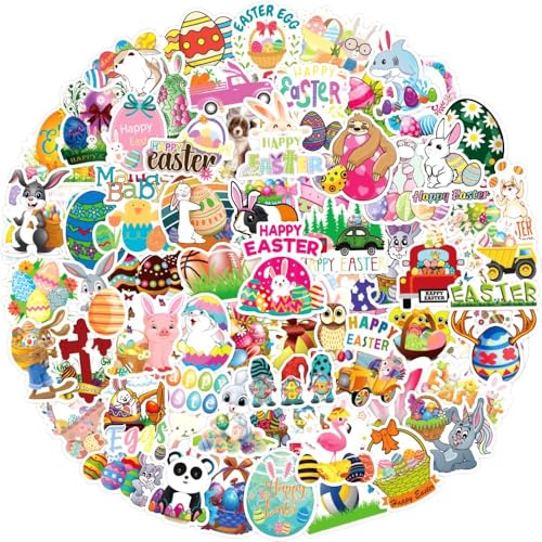 Aufkleber Ostern, 100 pcs Kinder Osteraufkleber, Ostern Aufkleber Deko, Ostereier Sticker, Osterdeko Aufkleber, Easter Stickers, Ostern Sticker Kinder, Oster Sticker, Ostereier Deko von KATELUO