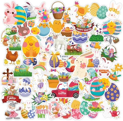 Aufkleber Ostern, 120pcs Ostereier Sticker, Easter Stickers, Ostereieraufkleber, Osterei Hase Aufkleber, Ostern Aufkleber Deko, Kinder Osteraufkleber, Osteraufkleber für Bastelarbeiten von KATELUO