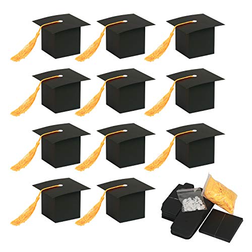 KATOOM 30Pcs Doktorhut Deko Box Herzlichen Glückwunsch Graduation Cap Dekoration Bachelor Hut Geschenkbox Abi Abschlussfeier Deko von KATOOM