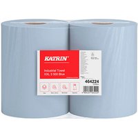 2 KATRIN Putztuchrollen XXL 3 500 Blue 3-lagig blau, 500 Blätter von KATRIN