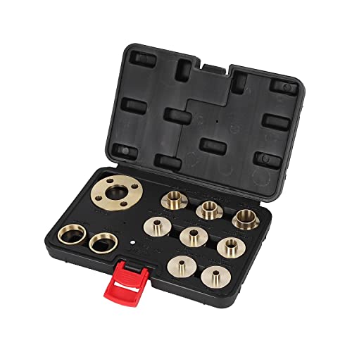 KATSU 10Pcs Template Router Guides Kit mit Kontermutteradapter, Imperiale Größe Messing Template Guide Bushing Kit für Reinigungsarbeiten Schwalbenschwanzarbeit Scharnierfräsen 105435 von KATSU Tools