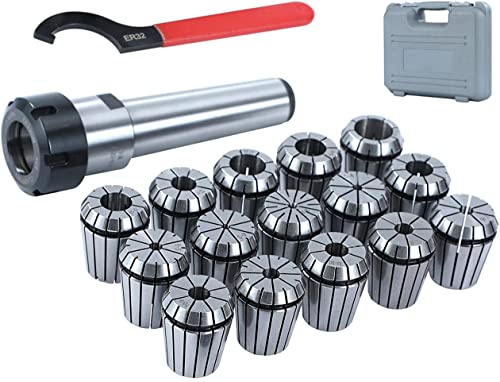 KATSU ER32 MT4 Spannzangen-Set 15 Stück 3-20 mm Präzisionsfräser-Spannzangenfutter-Verlängerungsadapter für CNC-Arbeitshaltung, Graviermaschine und Fräsdrehmaschine 11023044 von KATSU Tools