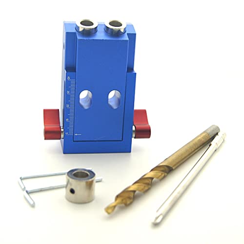 KATSU Taschenloch Bohrschablone Bohrlehre Pocket Hole Jig mit Stufenbohrer, Holzbearbeitungs Bohrführungs Positionierlocher Lokator 105402 von KATSU Tools