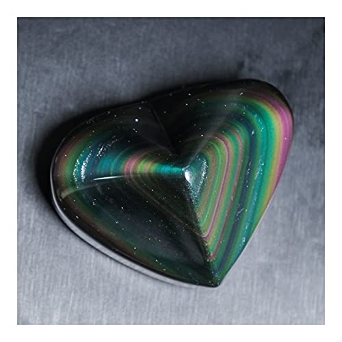KAUG Schön Natürliche Obsidian Bunte Information Herzförmige Edelstein, natürlicher Regenbogenfarbe Obsidian von KAUG