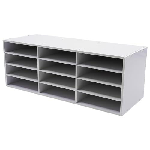 KAUITOPU 4 Etagen Dokumentenablage, Briefablage mit 12 Fächern Schreibtisch Aktenhalter Literatur Organizer Dokumentenhalter für Hause Büro Klassenzimmer Bastelraum 80 * 30.8 * 30cm (Weiß) von KAUITOPU