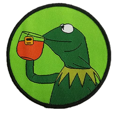 Bestickter Aufnäher mit Froschmotiv von Kermit None My Business Frosch zum Segeln von Tee direkt an die haarige Position für Hemden, Jeans, Jacken, Hüte von KAWADU