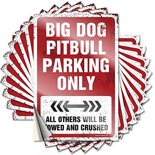 Aufkleber für Autos, Big Dog Pitbull Parking Only, lustiger Aufkleber, 10 Stück, Werkzeugkasten-Aufkleber und Aufkleber, unangemessene Aufkleber (6 x 9 cm) von KAXW