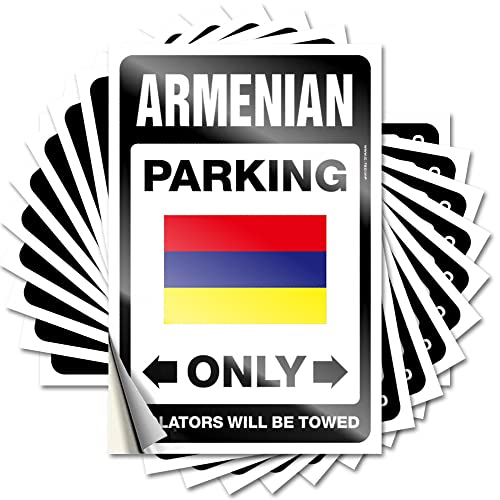 Aufkleber für Mechaniker, Armenian Parking Only, lustig, 10 Stück, Autozubehör, lustige Schilder für Hausbar (12 x 18 cm) von KAXW