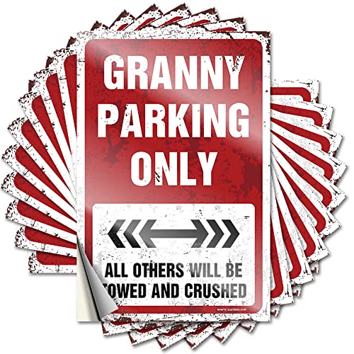 Aufkleber für Mechaniker, Aufschrift "Granny Parking Only", lustig, 10 Stück, Autozubehör, lustige Schilder für Hausbar (12 x 18 cm) von KAXW