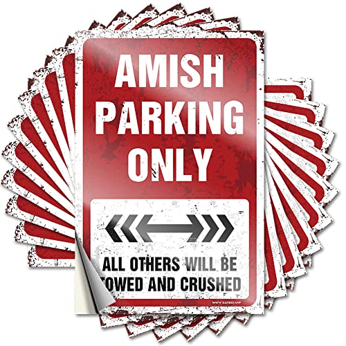 Auto-Aufkleber, Amish Parking Only, lustiger Aufkleber, Garagenschilder für Männer, lustige Aufkleber für Autos (6 x 9 cm), 10 Stück von KAXW