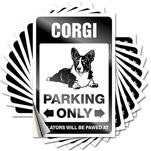 Autoaufkleber Corgi Parking Only, lustiger Aufkleber, 10 Stück, Autoaufkleber (6 x 9 cm) von KAXW