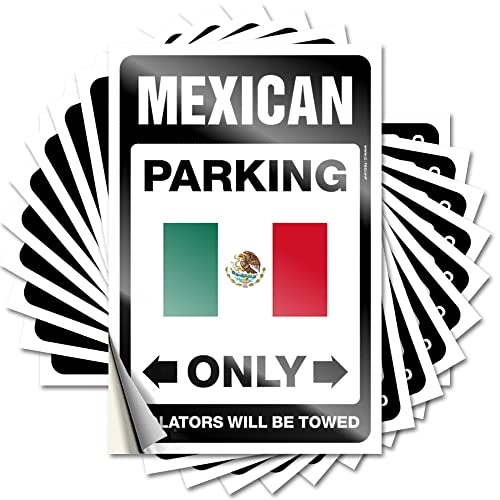 Autoaufkleber "Mexican Parking Only", lustiger Aufkleber, 10 Stück, unangemessene Aufkleber (12 x 18 cm) von KAXW