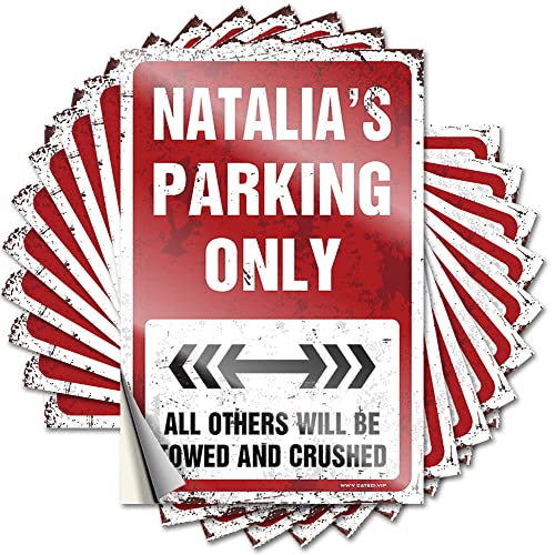 Autoaufkleber "Natalia's Parking Only", lustiger Aufkleber, 10 Stück, Autoaufkleber, unangemessene Aufkleber (12 x 18 cm) von KAXW