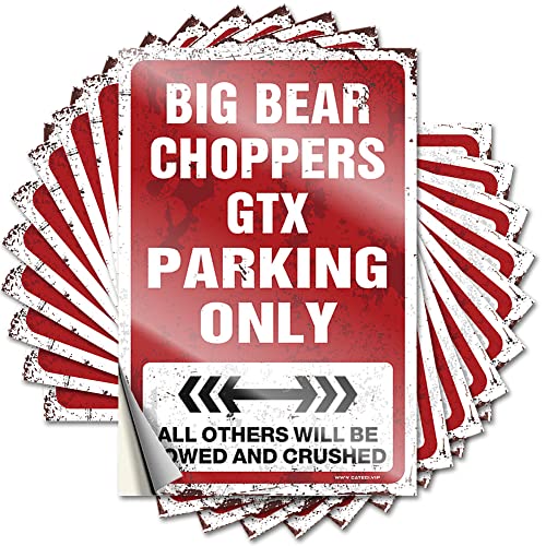 Autozubehör, Big Bear Choppers GTX Parking Only, lustiger Aufkleber, 10 Stück, Werkzeugaufkleber, lustige Raumschilder (12 x 18 cm) von KAXW