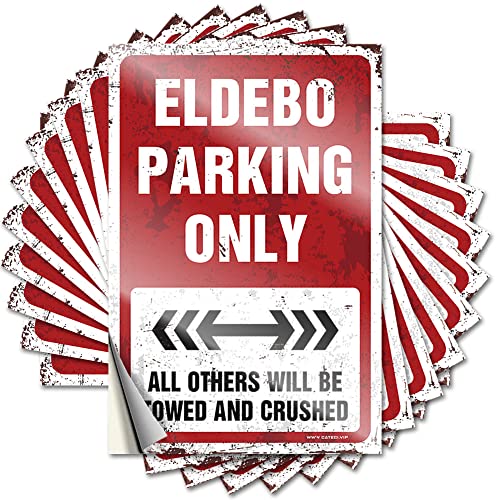 Eldebo Parking Only-Autoaufkleber, lustige Kaffeeschilder, Aufkleber für Ihr Auto (8 x 12 cm), 10 Stück von KAXW