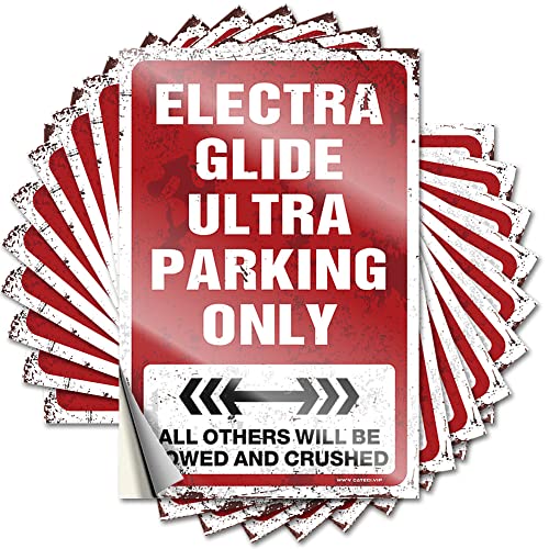 Hardhat-Sticker und Aufkleber, Electra Glide Ultra Parking Only, lustige Schilder für Zuhause, Bar, lustige Autoaufkleber (12 x 18 cm), 10 Stück von KAXW