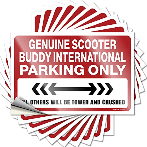 Hardhat-Sticker und Aufkleber, echter Scooter-Buddy International Parking Only, lustige Aufkleber für Zuhause, Bar, lustige Autoaufkleber (12 x 18 cm), 10 Stück von KAXW