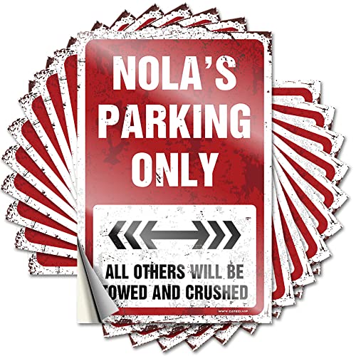 Hardhat-Sticker und Aufkleber "Nola's Parking Only", lustige Schilder für Zuhause, Bar, lustige Autoaufkleber (12 x 18 cm), 10 Stück von KAXW