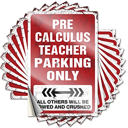 Inappropriate Stickers Pre Calculus Teacher Parking Only, lustiger Aufkleber, 10 Stück, lustige Schilder, Dekoration, unangemessene Aufkleber (6 x 9 cm) von KAXW