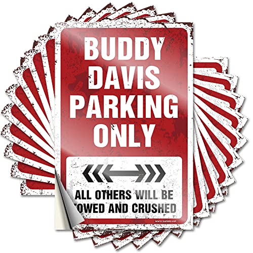 Lustige Aufkleber für Autos, Buddy Davis Parking Only, lustige Aufkleber, 10 Stück, lustige Barschilder für Zuhause, Bar, Aufkleber für Auto (12 x 18 cm) von KAXW