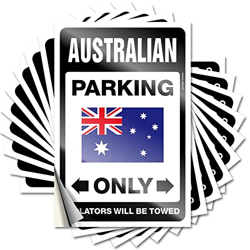 Lustige Autoaufkleber für Erwachsene, Motiv: Australian Parking Only, lustig, 10 Stück, Garagenschilder für Männer, lustige, leere Stoßstangen-Aufkleber (12 x 18 cm) von KAXW