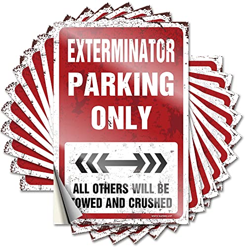 Lustiger Aufkleber "Exterminator Parking Only", lustiger Aufkleber, 10 Stück, Autoaufkleber für Erwachsene (8 x 12 cm) von KAXW