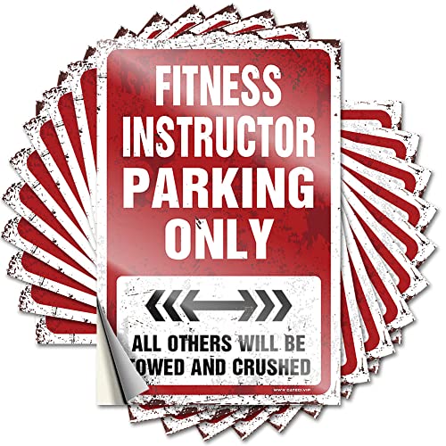 Lustiger Aufkleber mit Aufschrift "Fitness Instructor Parking Only", 10 Stück, lustige Raumschilder für Ihr Auto (6 x 9 cm) von KAXW