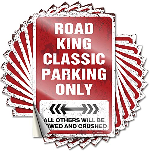 Tool Decal Road King Classic Parking Only, lustiger Aufkleber, 10 Stück, lustige Raumschilder, Aufkleber für Ihr Auto (12 x 18 cm) von KAXW