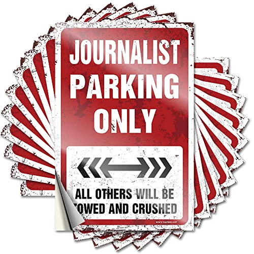 Unangemessene Aufkleber "Journalist Parking Only", lustige Aufkleber, 10 Stück, 12 x 18 cm von KAXW