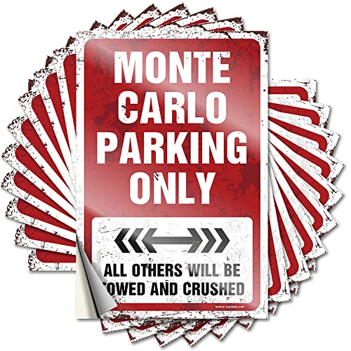 Werkzeug-Aufkleber, Motiv: Monte Carlo Parking Only, lustige Aufkleber für Zuhause, Bar, 12 x 18 cm, 10 Stück von KAXW